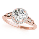 18K Rose Gold 1 CT Diamond Halo Ring