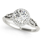 Round Diamond Halo Engagement Ring