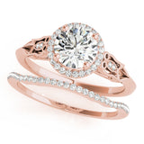 18K Rose Gold 1 CT Diamond Halo Ring