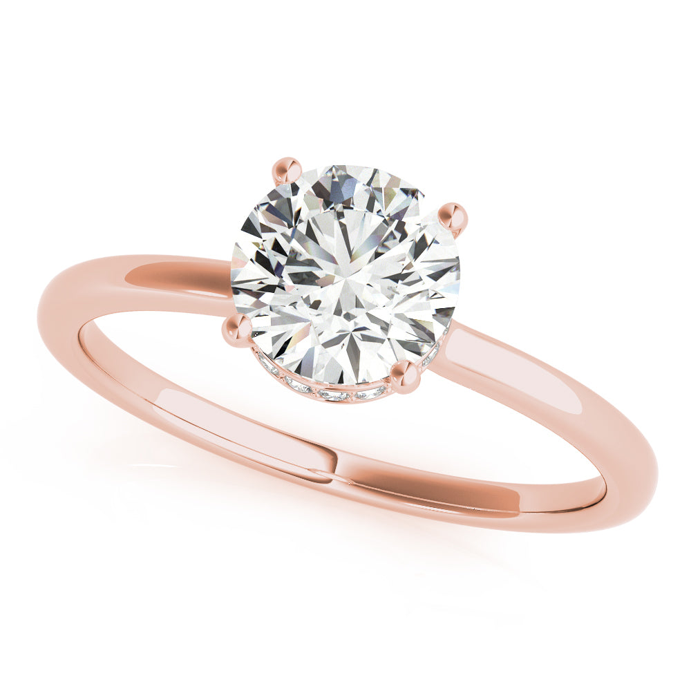 14K Rose Gold 1 CT Round Diamond Engagement Ring