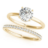 14K Yellow Gold 1 CT Round Diamond Solitaire Ring
