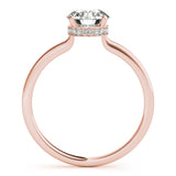 14K Rose Gold 1 CT Round Diamond Engagement Ring