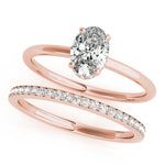 14K Rose Gold Oval Diamond Halo Engagement Ring