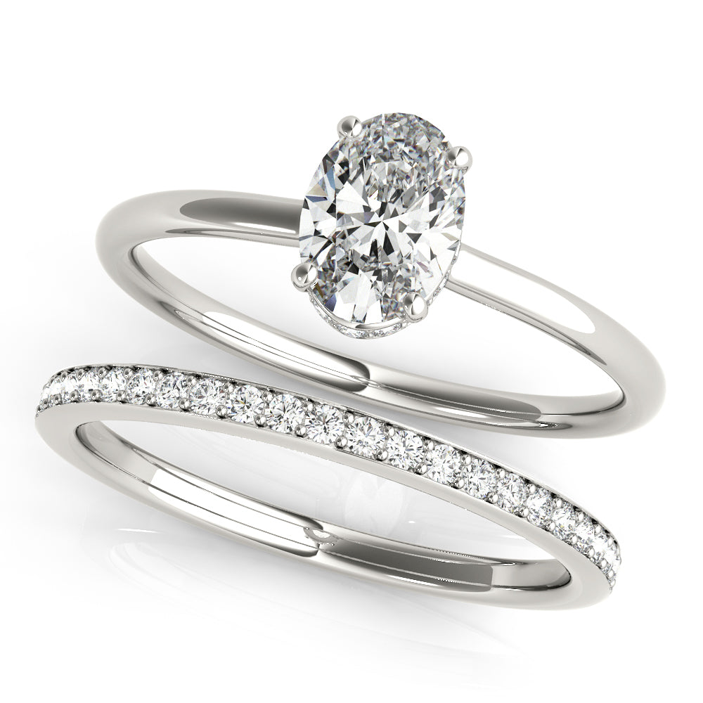 Oval Diamond Halo Engagement Ring