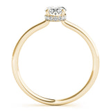 14K Yellow Gold Oval Diamond Halo Engagement Ring