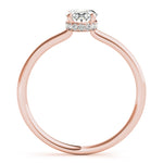 14K Rose Gold Oval Diamond Halo Engagement Ring