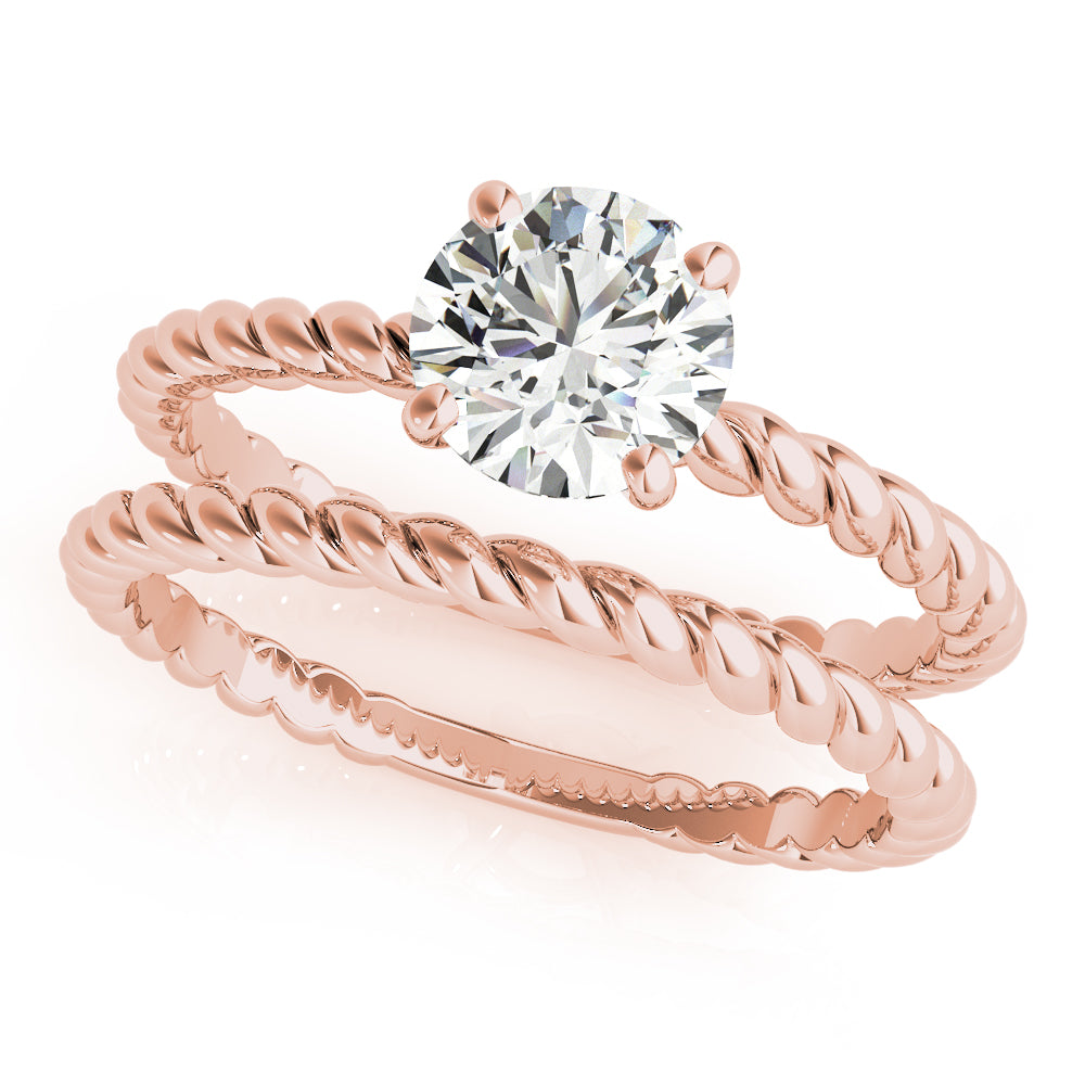 14K Rose Gold 1ct Round Diamond Solitaire Ring