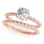 14K Rose Gold 1ct Round Diamond Solitaire Ring
