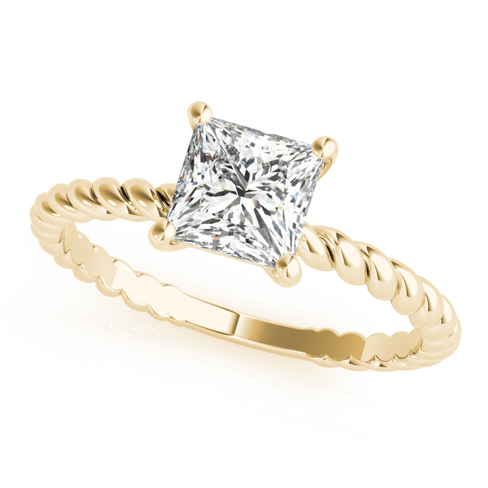 14K Yellow Gold Princess Diamond Solitaire Ring