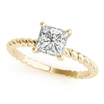 14K Yellow Gold Princess Diamond Solitaire Ring