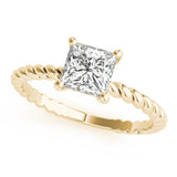 14K Yellow Gold Princess Diamond Solitaire Ring