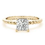 14K Yellow Gold Princess Diamond Solitaire Ring