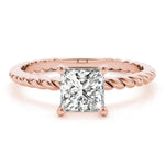 18K Rose Gold Diamond Solitaire Engagement Ring