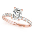 Rose Gold Emerald Diamond Engagement Ring 1/2 CT