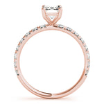 Rose Gold Emerald Diamond Engagement Ring 1/2 CT