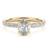 14K Yellow Gold Oval Diamond Engagement Ring
