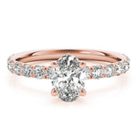 Rose Gold Oval Diamond Engagement Ring 0.51ctw