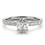 Oval Diamond Single Row Engagement Ring