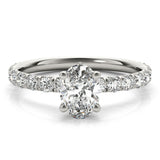 Oval Diamond Single Row Engagement Ring