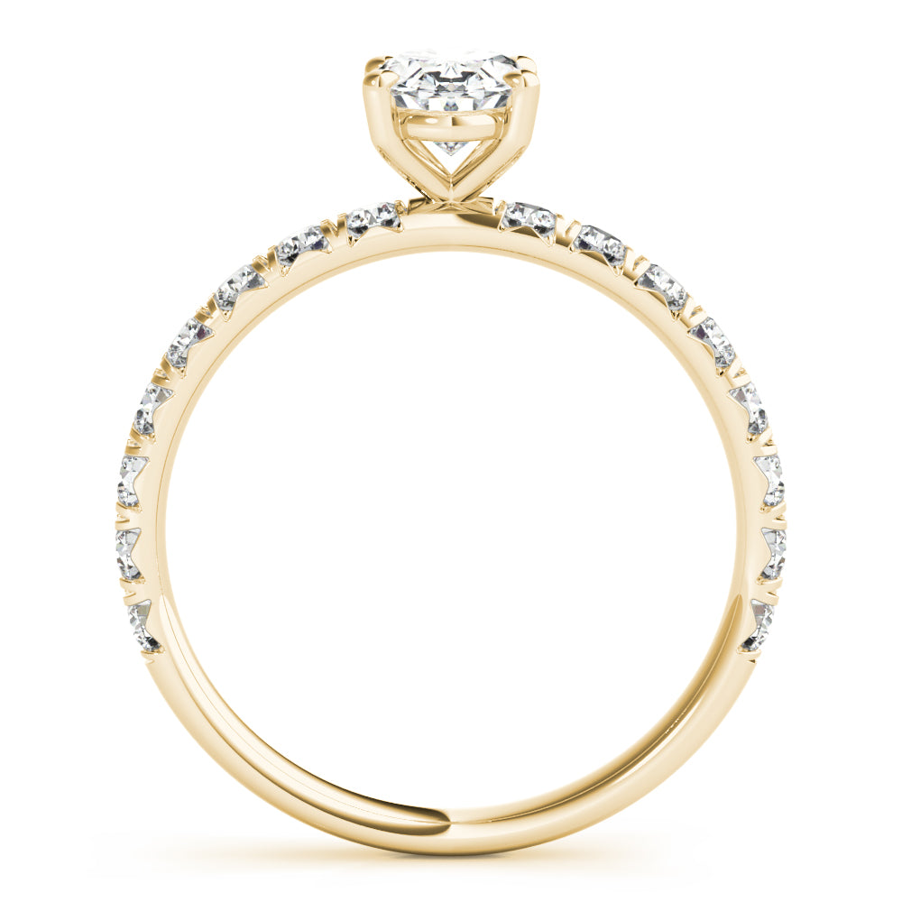 14K Yellow Gold Oval Diamond Engagement Ring