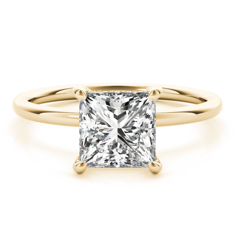 18K Yellow Gold 5/8 ct Diamond Halo Engagement Ring