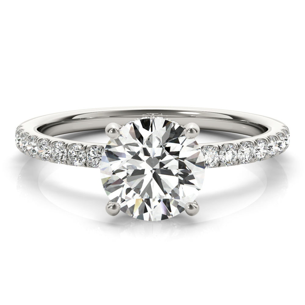 Round Diamond Halo Engagement Ring