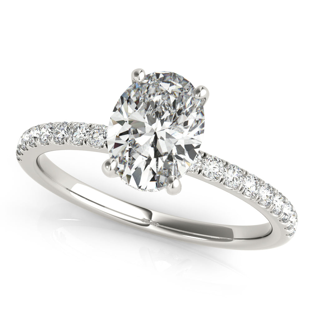 Oval Diamond Halo Engagement Ring