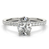 Oval Diamond Halo Engagement Ring