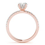 18K Rose Gold Oval Diamond Halo Engagement Ring