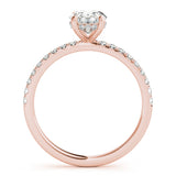18K Rose Gold Oval Diamond Halo Engagement Ring