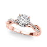 18K Rose Gold 1 ct Diamond Fashion Engagement Ring