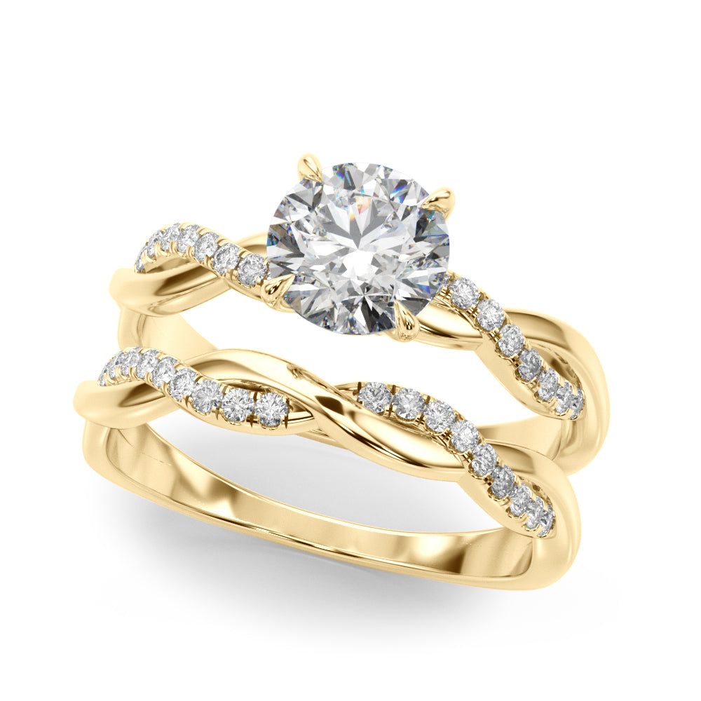 14K Yellow Gold Round Diamond Fashion Ring