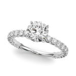 1 Carat Round Diamond Single Row Engagement Ring