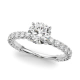 1 Carat Round Diamond Single Row Engagement Ring