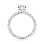 1 Carat Round Diamond Single Row Engagement Ring