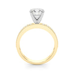 14K Yellow Gold Round Diamond Single Row Ring