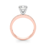 Rose Gold 14-Diamond Single Row Engagement Ring