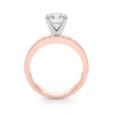 Rose Gold 14-Diamond Single Row Engagement Ring