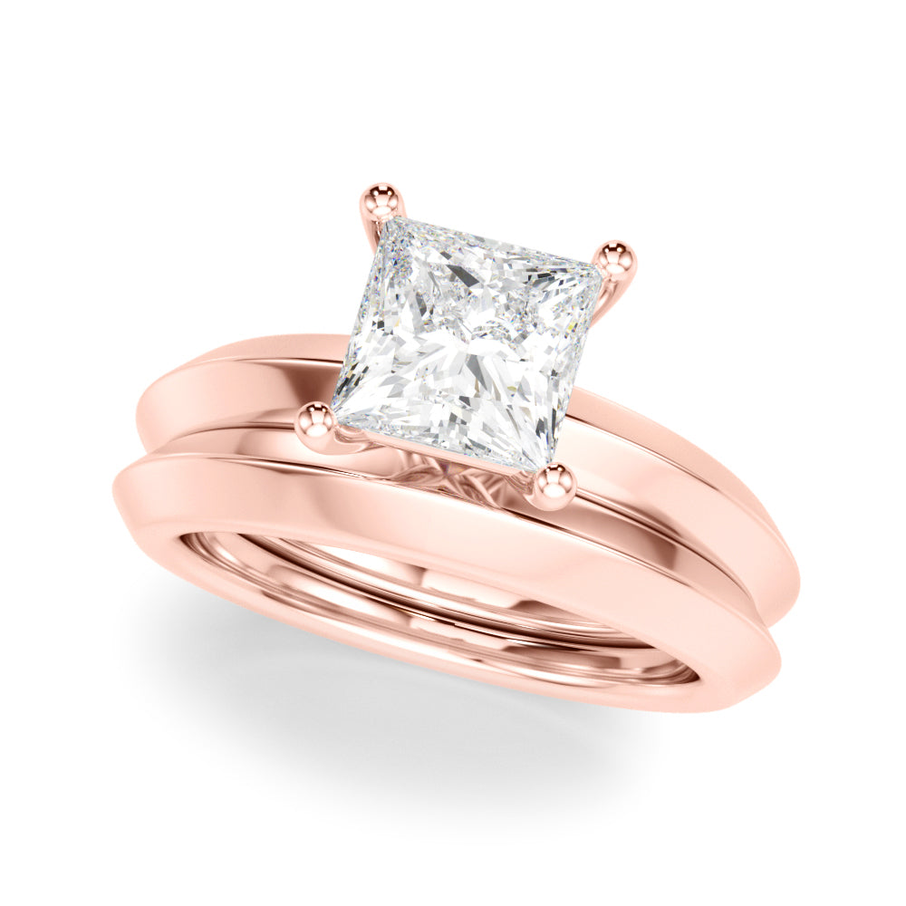 18K Rose Gold Diamond Solitaire Engagement Ring