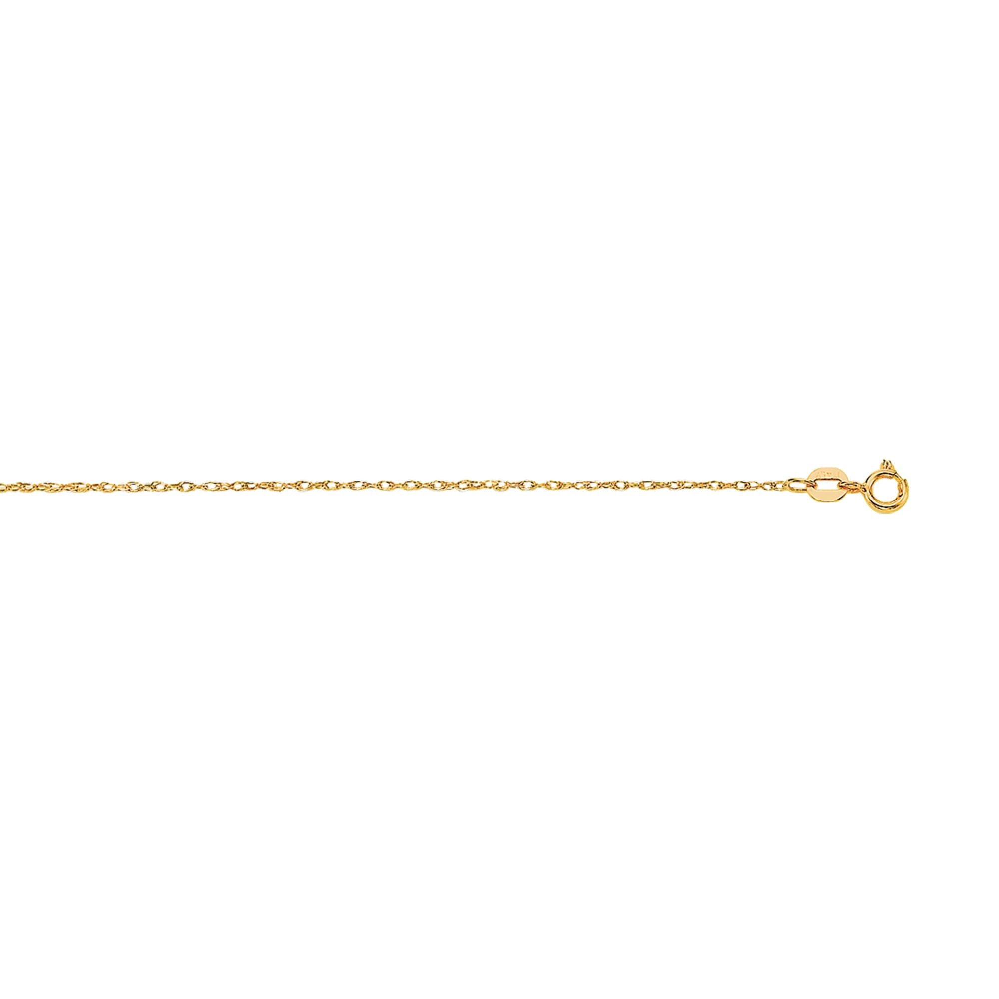14K Gold 0.5mm Machine Rope Chain (Carded)