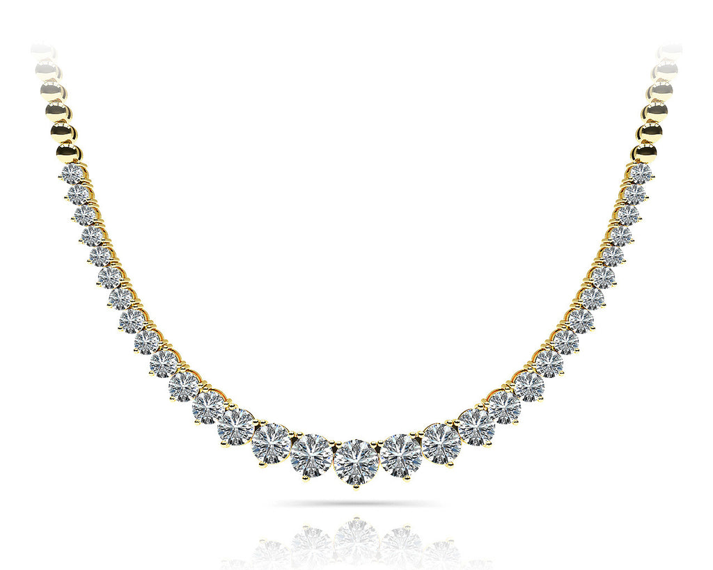 14K Yellow Gold Multi-Diamond Fashion Necklace