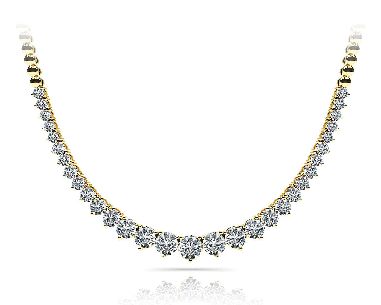 18K Yellow Gold Multi-Diamond Fashion Necklace
