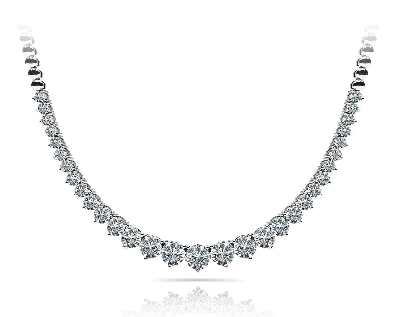 14K White Gold Multi-Diamond Fashion Necklace