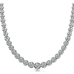 Multi-Diamond Round Graduated Necklace