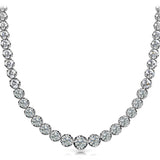 Multi-Diamond Round Graduated Necklace