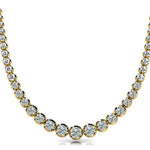 14K Yellow Gold Round Diamond Fashion Necklace