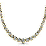 14K Yellow Gold Round Diamond Fashion Necklace