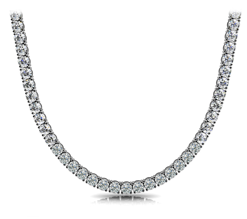 18K White Gold Diamond Riviera Necklace