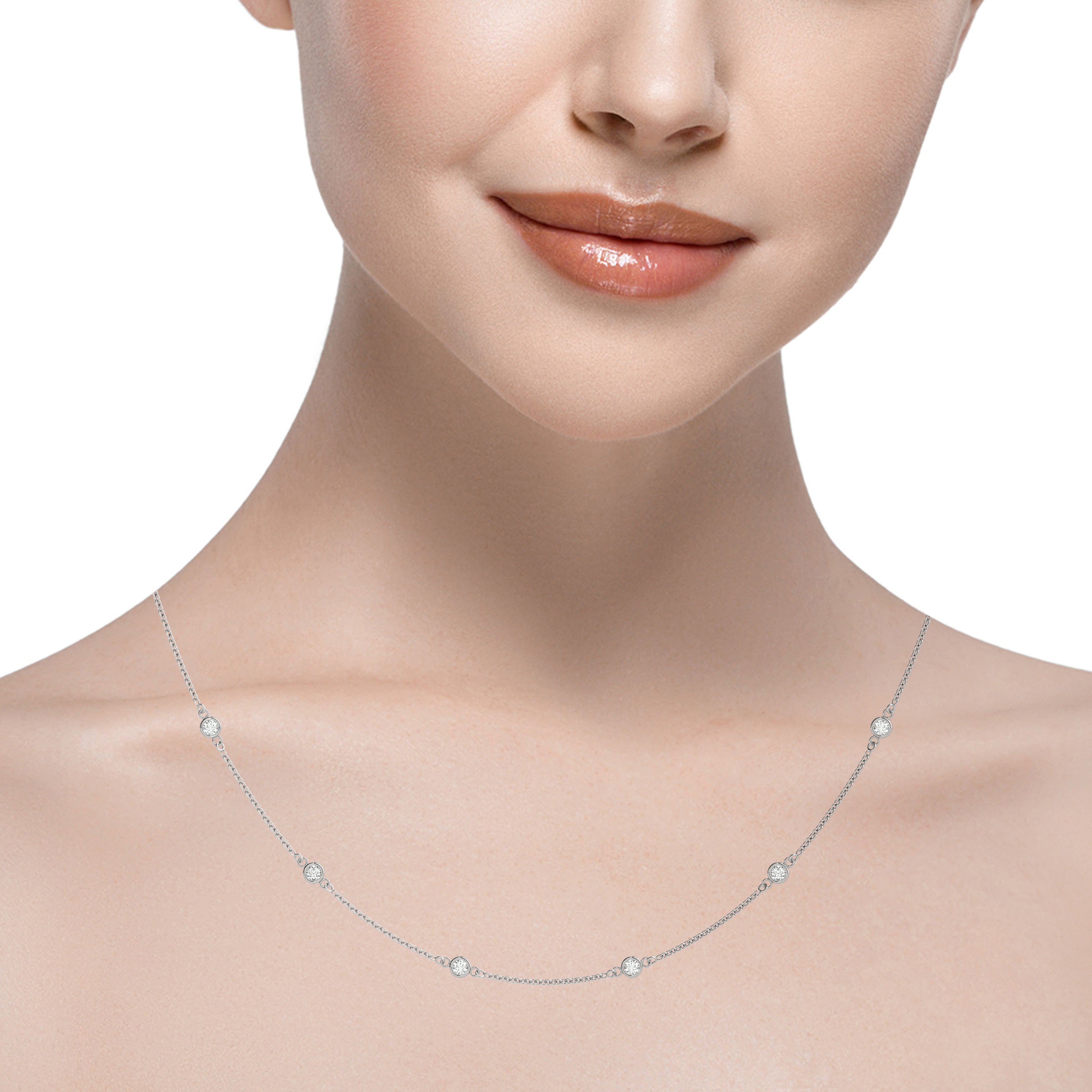 10-Diamond Round Pendant Necklace
