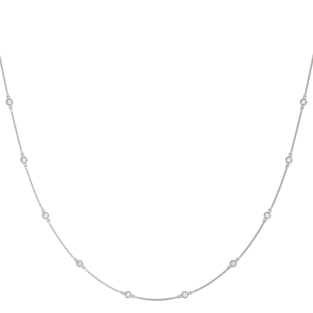 14K White Gold 1 ct Diamond Fashion Necklace